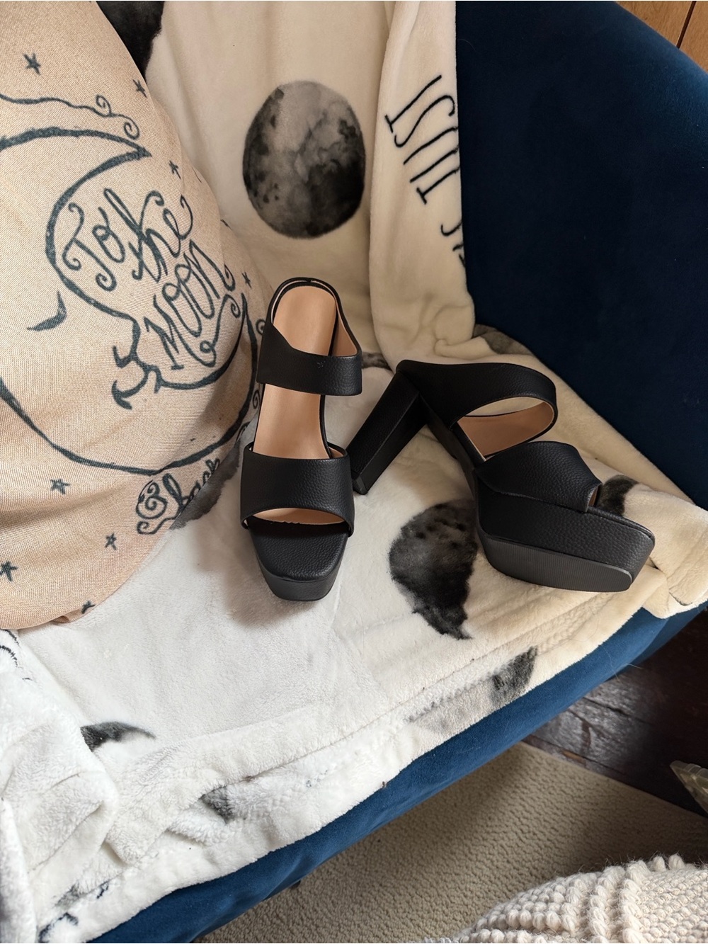 Black Platform Block Heel Sandals - Women 42